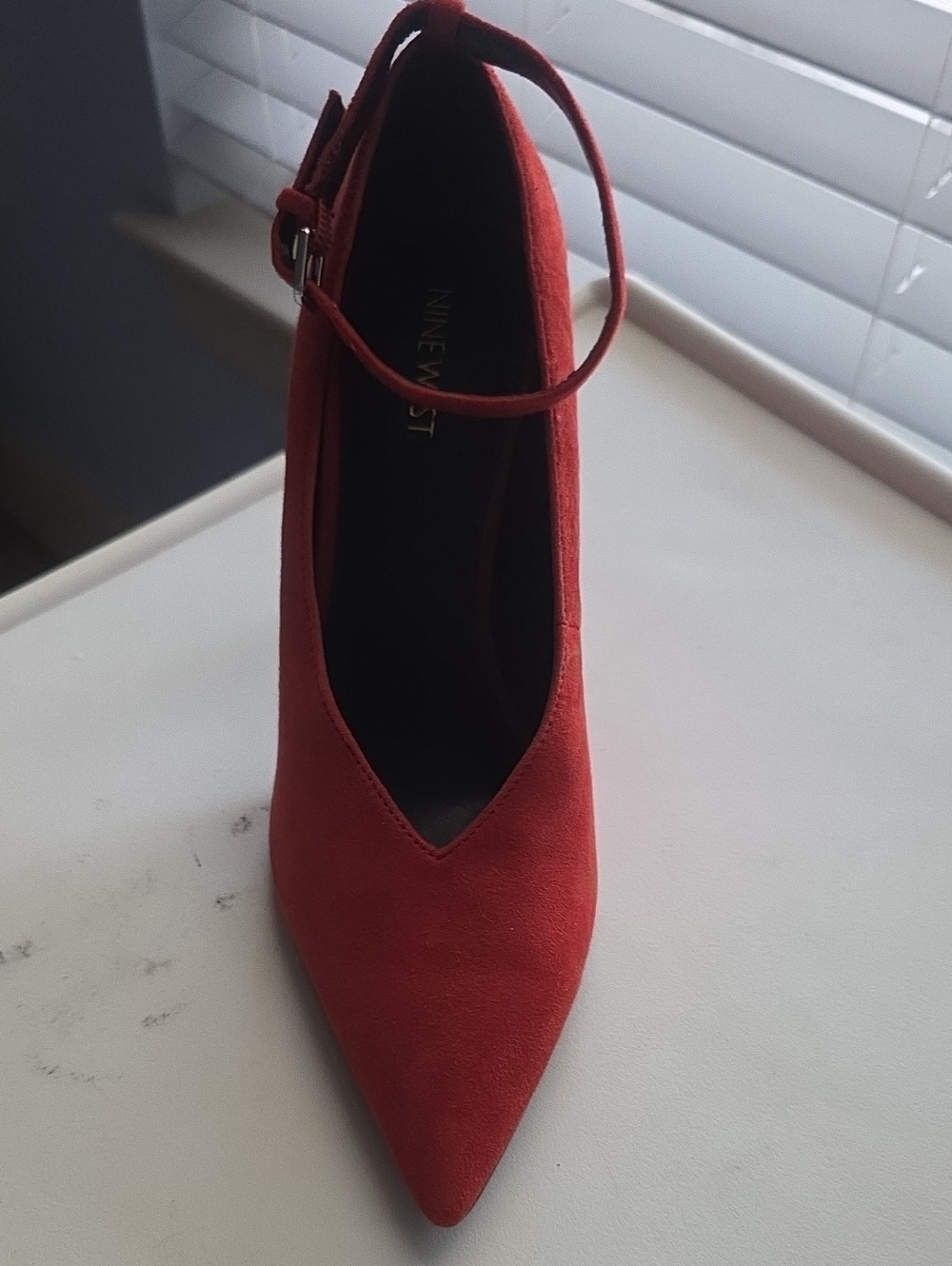 Nine West Red Pointed-Toe Ankle Strap Pump